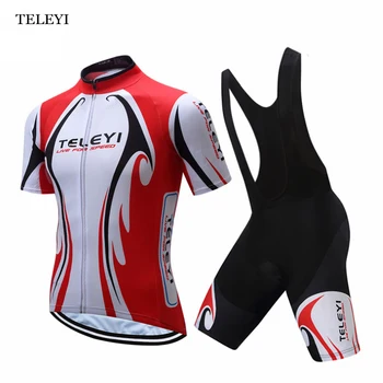 TELEYI Team Мъжки велосипед Ropa Ciclismo езда Колоездене Джърси & лигавник шорти костюм комплекти риза чорапогащи панталони комплект S-4XL