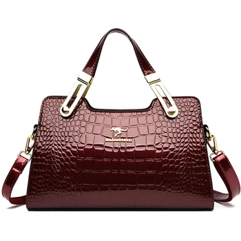 Дамски качествени кожени чанти за рамо за жени 2024 Луксозни чанти за жени Дизайнерски модни чанти с голям капацитет голяма пазарска чанта