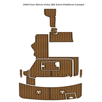 2005 Четири Winns Vista 288 Платформа за плуване Подложка за пилотска кабина Лодка EVA тиково дърво Етаж Мат