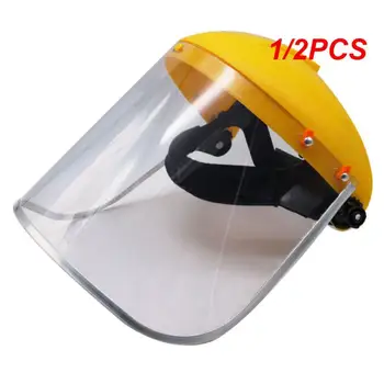 1 / 2PCS прозрачен пълен щит за лице безопасност PVC монтиран на главата екран за очи шапка за защита на очите маска за лице мотоциклет