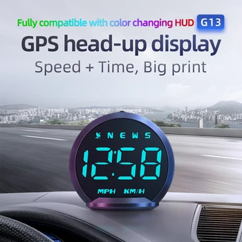 Hud Head up дисплей Цифров автоматичен GPS скоростомер Компас Превишаване на скоростта Уморен Предупреждение за шофиране Превозно средство Универсални автомобилни асекори 2023