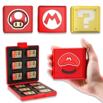 Super Mario Switch Game Card Case за Nintendo Switch NS OLED кутия за съхранение 12 в 1 магнитна силиконова карта Cover Game аксесоари